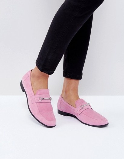 Vagabond Marilyn Loafer in Pink Suede - flipped