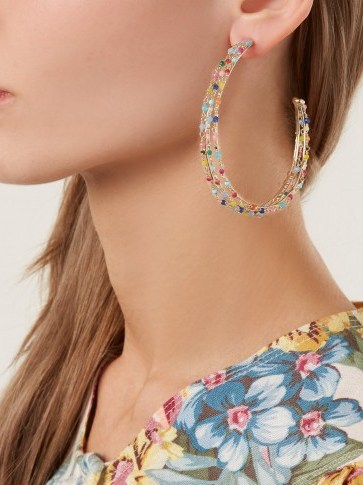 ROSANTICA BY MICHELA PANERO Velo bead-embellished hoop earrings ~ large multicoloured hoops - flipped