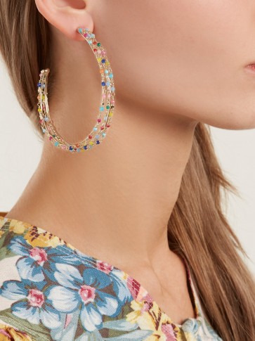 ROSANTICA BY MICHELA PANERO Velo bead-embellished hoop earrings ~ large multicoloured hoops