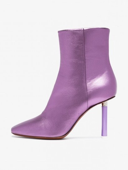 Vetements Metallic-Purple Lighter Heel Ankle Boots - flipped