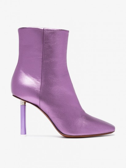 Vetements Metallic-Purple Lighter Heel Ankle Boots