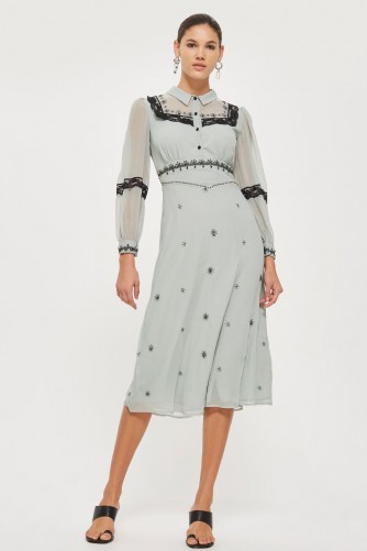 TOPSHOP Western Trim Midi Dress – vintage style dresses