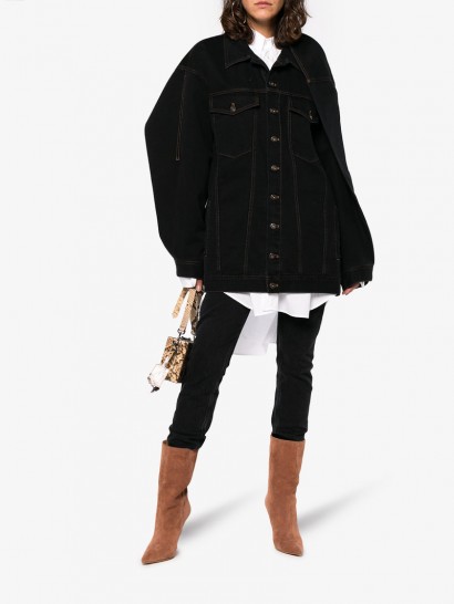 Y / Project Oversized Shoulder Panel Denim Jacket ~ casual black jackets