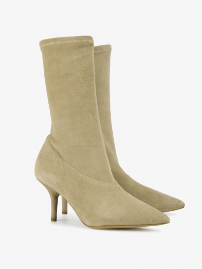 Yeezy Side-Zip Ankle Boots | beige mid-heel boot