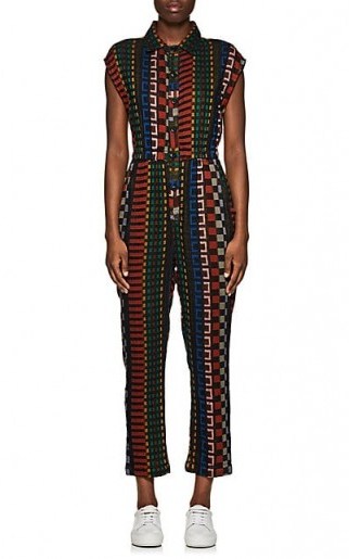 ACE & JIG Heights Geometric-Pattern Cotton Jumpsuit – multicoloured geo prints - flipped