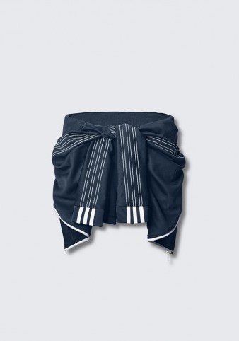 ADIDAS ORIGINALS BY ALEXANDER WANG Sleeve-Tie Shorts Dark Blue ~ stylish sportswear - flipped