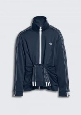 ADIDAS ORIGINALS BY ALEXANDER WANG Sleeve-Tie Zip-Front Jacket Dark Blue ~ stylish sportswear
