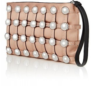ALEXANDER WANG Roxy Satin Pouch ~ embellished clutch bags - flipped