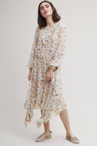 Ottod’Ame Ascella Ruffled Printed Midi Dress | floaty western print dresses | spring fashion