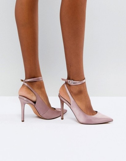 ASOS PICKLE Pointed High Heels / nude strappy slingbacks
