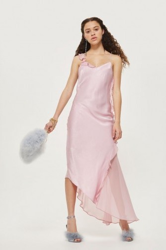 topshop Satin Fishtail Gown Dress ~ lilac vintage style evening dresses - flipped