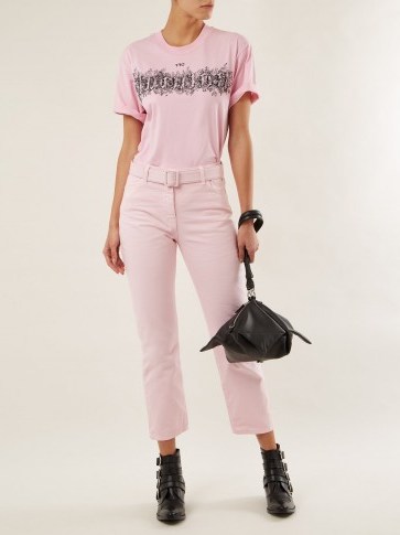 OFF-WHITE Pink Belted straight-leg cropped jeans - flipped