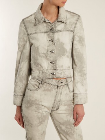 ECKHAUS LATTA Bleached-denim cropped jacket ~ light-grey jackets