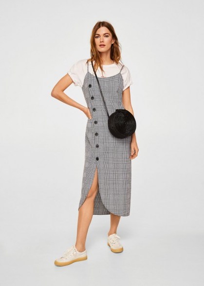 MANGO Buttoned check dress | checked print cami dresses - flipped