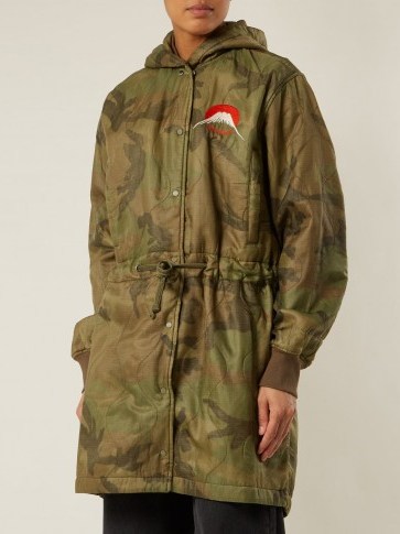 MAHARISHI Camo Hood drawstring-waist quilted parka / camouflage print coats - flipped