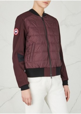 CANADA GOOSE Hanley quilted shell bomber jacket in bordeaux | dark red quilted jackets - flipped