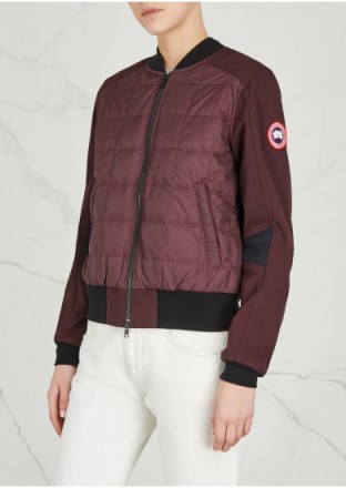 CANADA GOOSE Hanley quilted shell bomber jacket in bordeaux | dark red quilted jackets