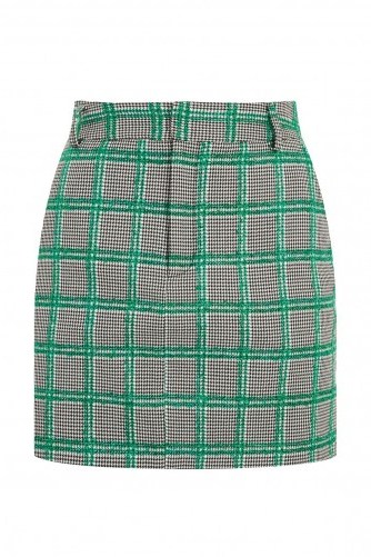 TOPSHOP Checked Pelmet Skirt / green checks - flipped