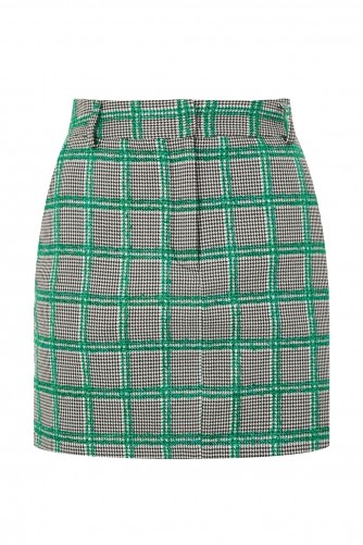 TOPSHOP Checked Pelmet Skirt / green checks