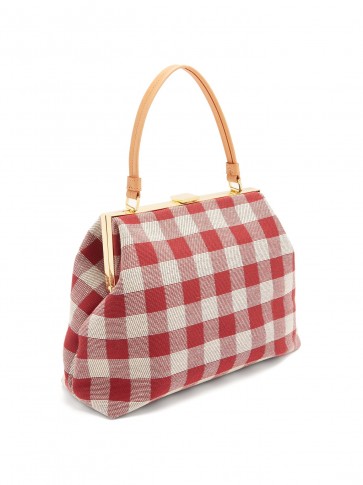 MANSUR GAVRIEL Checker Elegant top-handle canvas bag ~ red and white check vintage style handbags