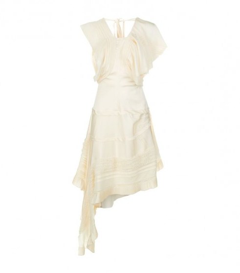 Chloé Ivory Asymmetric Ruffle Dress - flipped