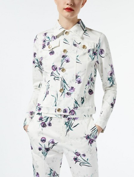 MaxMara Cotton gabardine jacket | floral print jackets - flipped