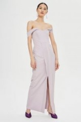 Topshop Crepe Bandeau Column Dress | lavender off shoulder dresses