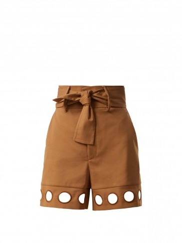 SARA BATTAGLIA Cut-out detail cotton-blend shorts - flipped