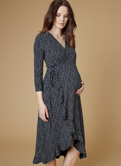 ISABELLA OLIVER DANNI RUFFLE MATERNITY DRESS ~ wrap style pregnancy dresses - flipped