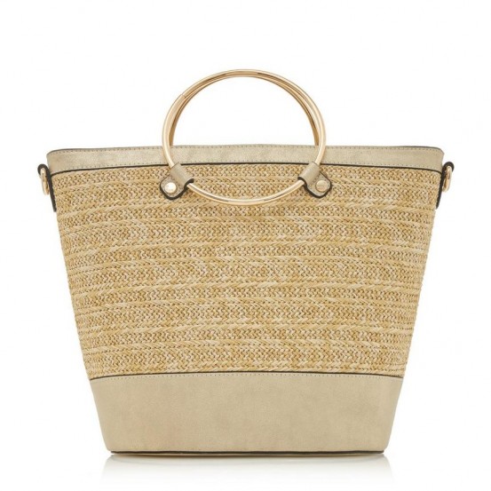 DUNE Diggyy Gold Circle Handle Shopper Bag | stylish shoppers