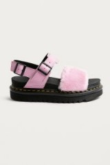 Dr. Martens Voss Pink Fluffy Sandals | fur flats
