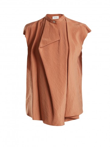 LEMAIRE Drape-front silk-blend top ~ silky tan tops