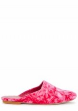DRIES VAN NOTEN Fuchsia velvet mules – pink slip-ons