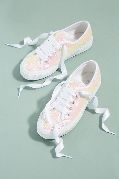 Superga Elby Sequin Embellished Trainers | sports luxe sneakers - flipped