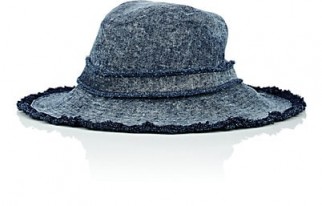 EUGENIA KIM Jordana Cotton Denim Hat ~ blue wide brim hats