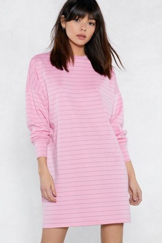 NASTY GAL Everythings Better in a Striped Sweater Dress ~ baby pink jumper dresses - flipped