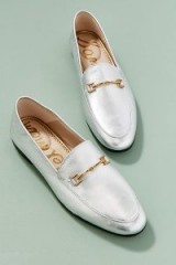 Eyba Metallic Leather Loafers | silver luxe style flats