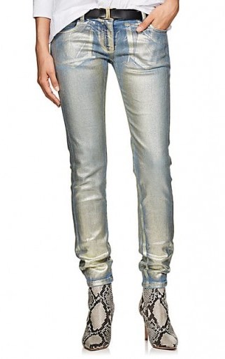 FAITH CONNEXION Painted Skinny Jeans ~ metallic denim skinnies - flipped