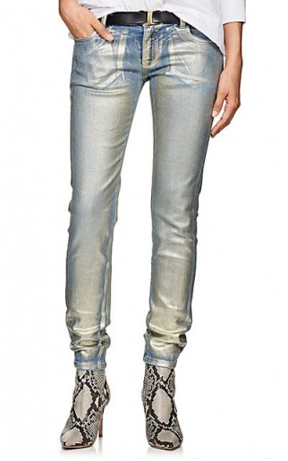 FAITH CONNEXION Painted Skinny Jeans ~ metallic denim skinnies