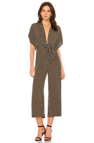 FAITHFULL THE BRAND X REVOLVE CEDRIC JUMPSUIT | striped plunge front jumpsuits