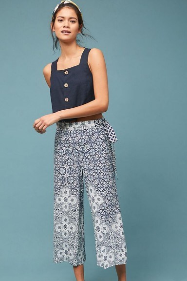 Farm Rio Havana Culotte Trousers | cropped printed pants - flipped