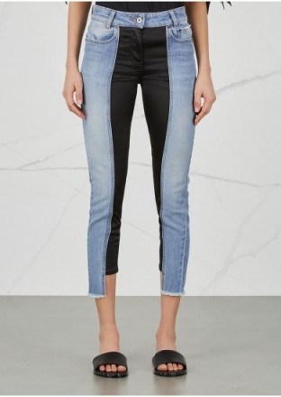 FILLES À PAPA Amber satin-panelled cropped jeans ~ step-hem - flipped