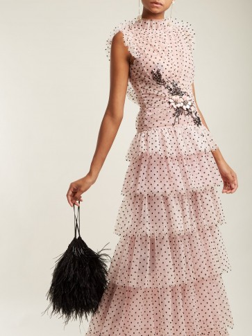 RODARTE Flocked tulle ruffle gown ~ stunning tiered gowns ~ long feminine event dresses