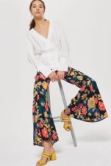 Topshop Floral Super Flare Trousers | extreme flares