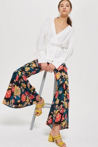 Topshop Floral Super Flare Trousers | extreme flares - flipped