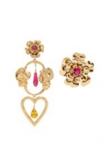 RODARTE Flower asymmetric gold-plated earrings ~ large floral statement jewellery ~ feminine style accessories