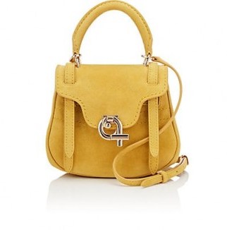 FONTANA MILANO 1915 Mimosa Mini Yellow Suede Crossbody Bag – small luxe handbags - flipped