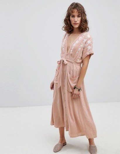 Free People Love To Love You Midi Dress | plunge front boho dresses - flipped