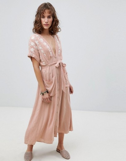 Free People Love To Love You Midi Dress | plunge front boho dresses