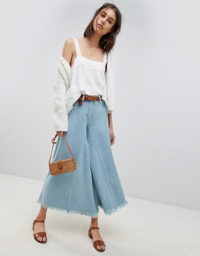 Free People Piroutte Wide Leg Jean | light blue denim jeans | extreme flares - flipped
